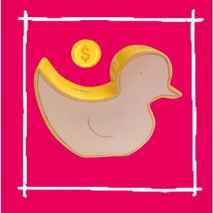 Home Essentials Piggy Bank Collection, white and yellow duck 🦆hand painted